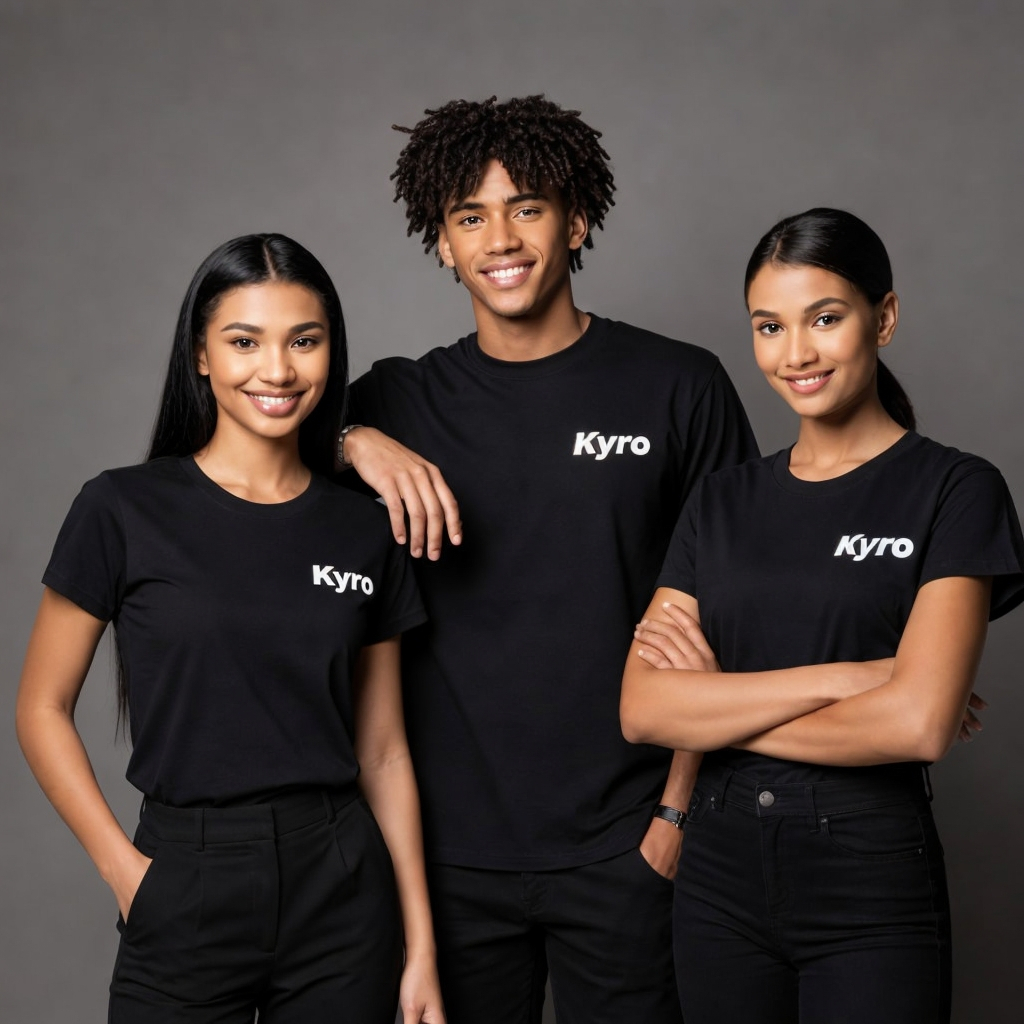 Miembros del equipo Kyro con camisetas de Kyro