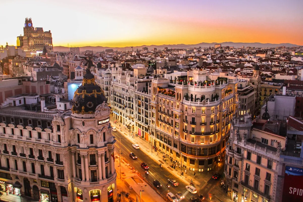 Plaza Mayor area in Madrid, Spain