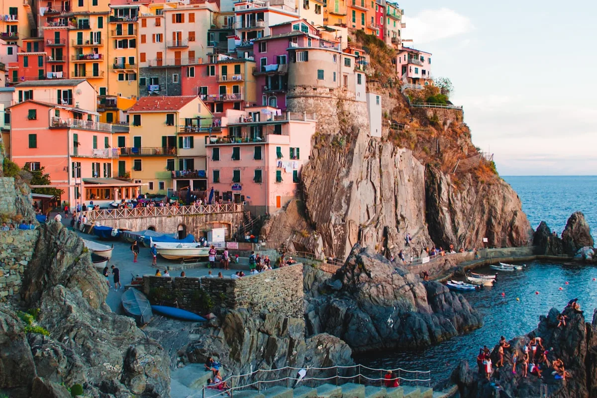 Italian coastal town overlooking the Mediterranean Sea