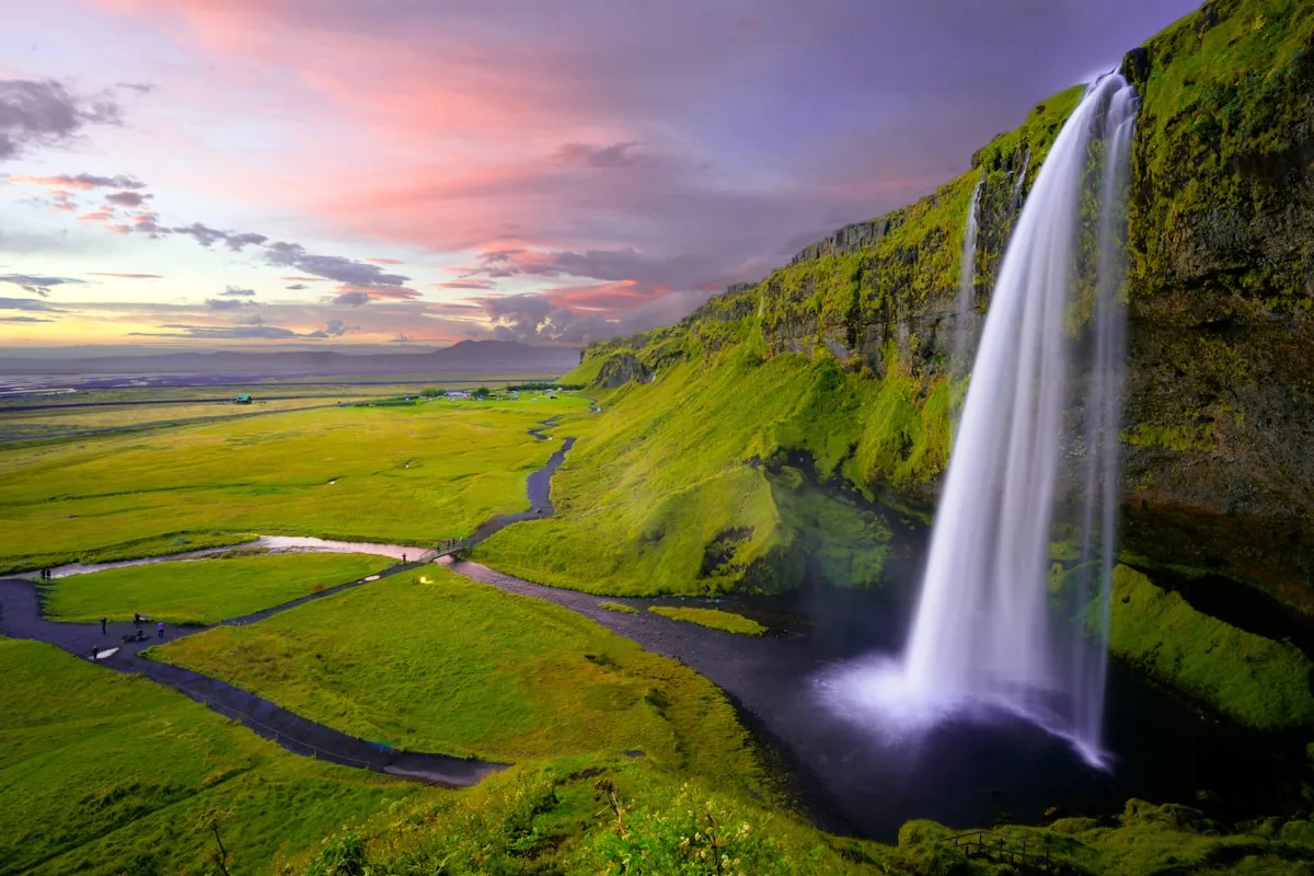Iceland Ring Road landscape with mountains and open sky